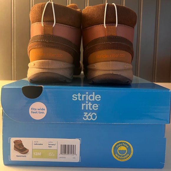 Stride Rite Boys Girls Nebraska Boots Size 12 - Picture 2 of 9